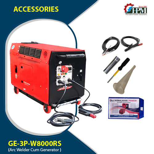 200 Amps Silent Petrol Welding Generator - 3 Phase  - 6 KW, Recoil & Self Start , Model  GE-3P-W8000RS